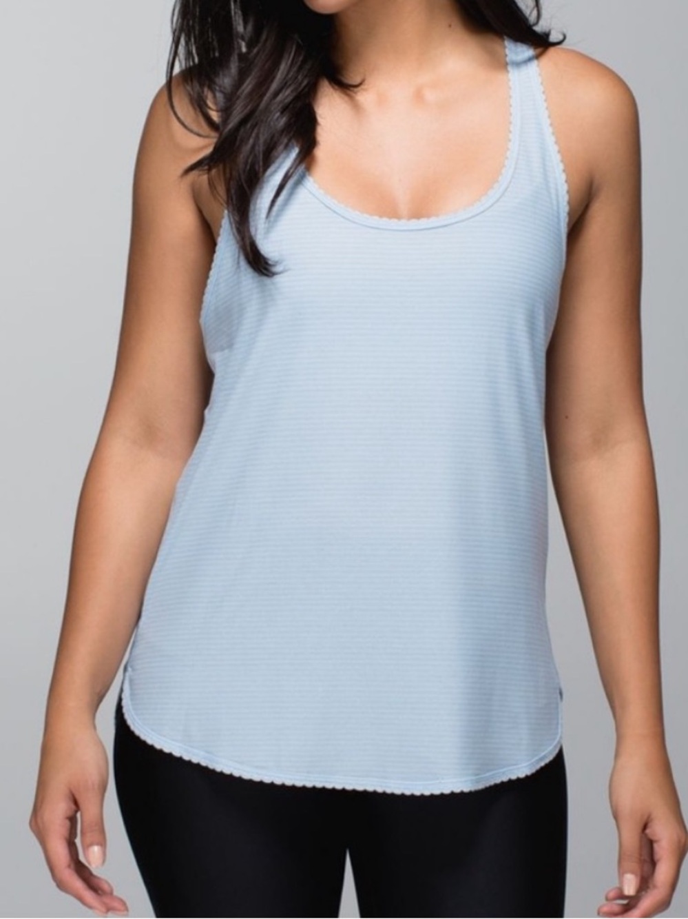 lululemon athletica Light Blue Ribbed Racerback Tank